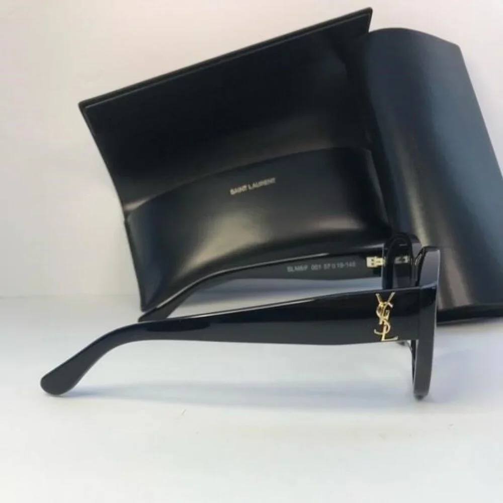 💯 - New Authentic SAINT LAURENT SLM8/F Sunglasses Black - Picture 8 of 13